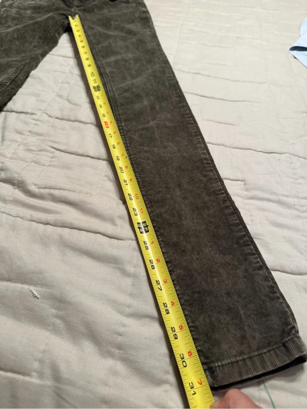 Free People Olive Green Corduroy Skinny Jeans